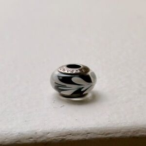 Black and white Pandora bracelet charm